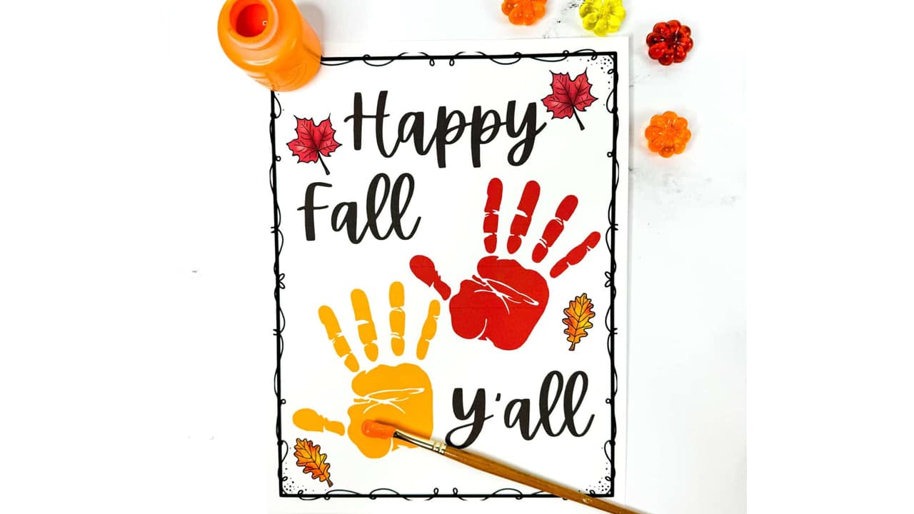 Fall Handprint Art Printables.