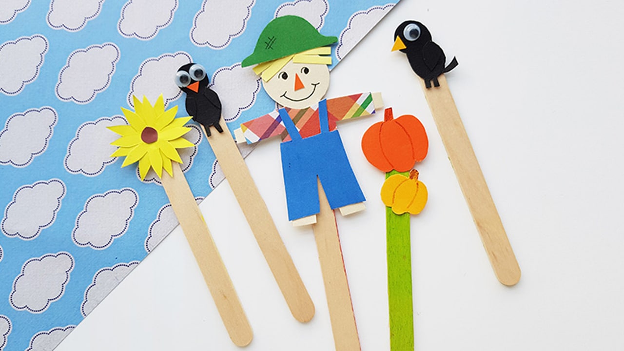Scarecrow Craft - Popsicle Stick Puppets.