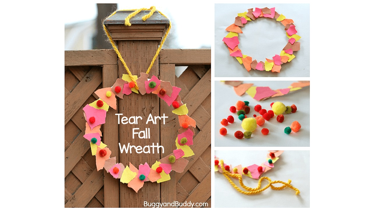 Tear Art Fall Wreath.