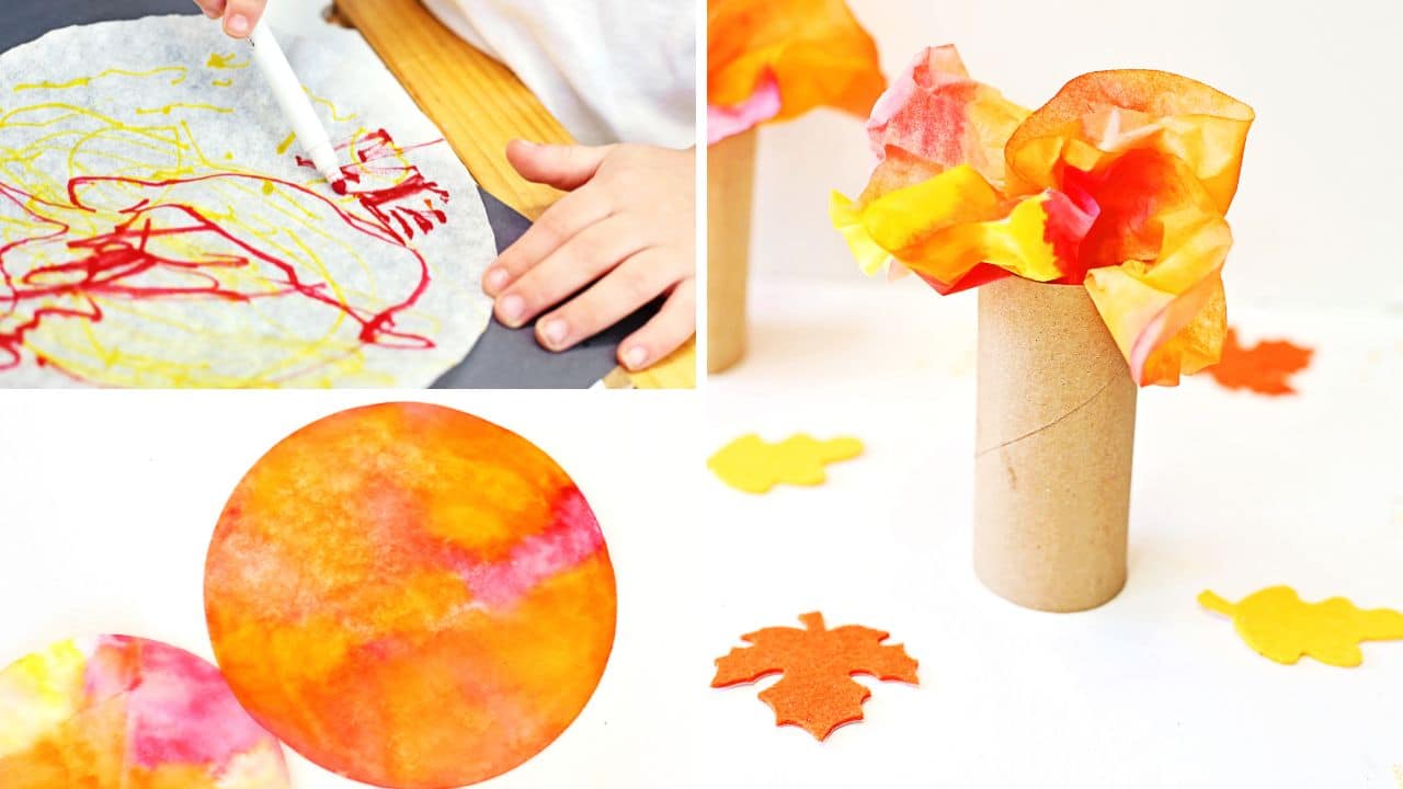 how to make coffee filter fall tree.