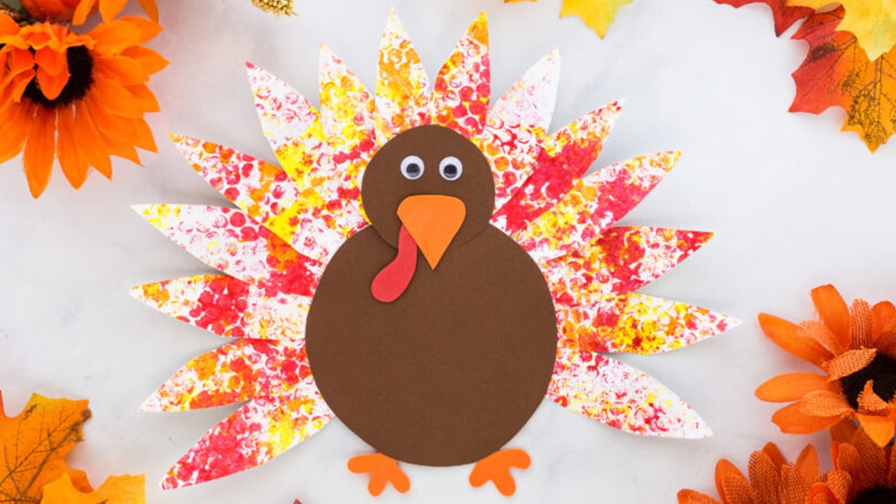 Bubble Wrap Turkey Craft.