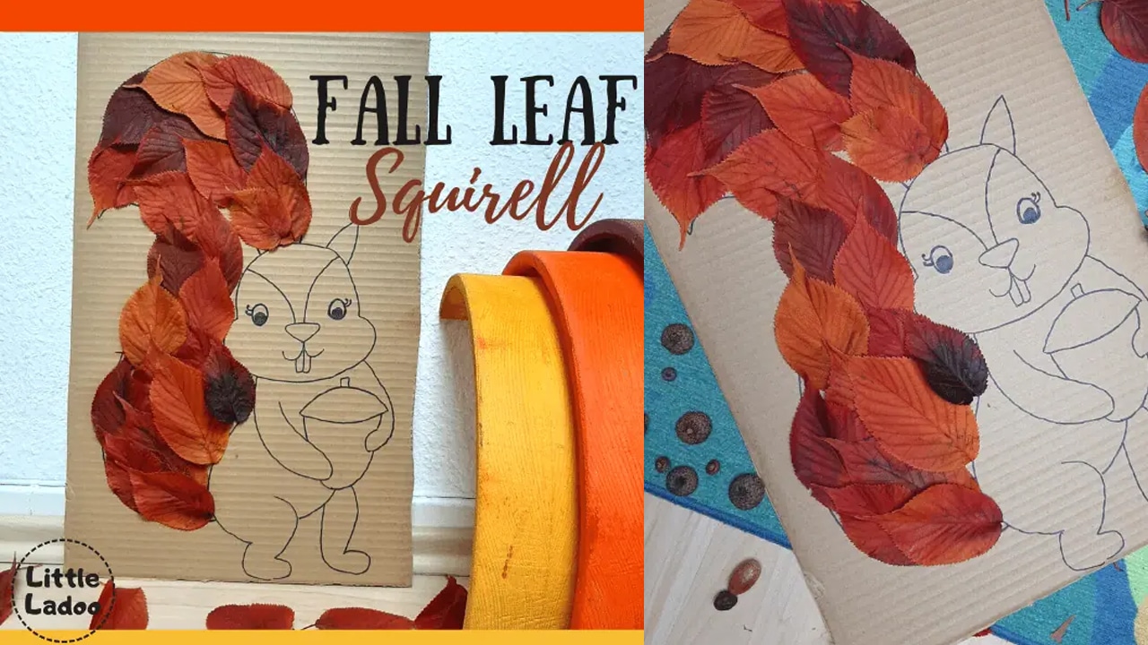 Fall Leaf Red Squirrel.