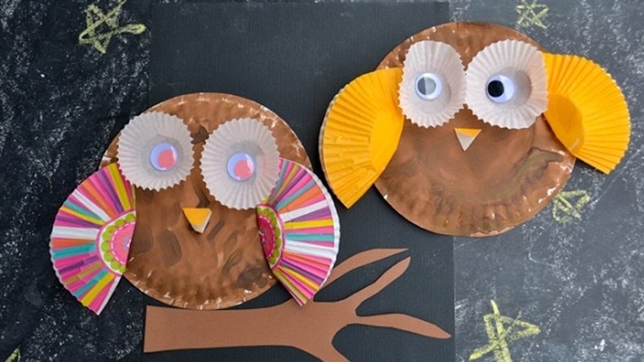 Paper Plate and Cupcake Liner Owl Craft.