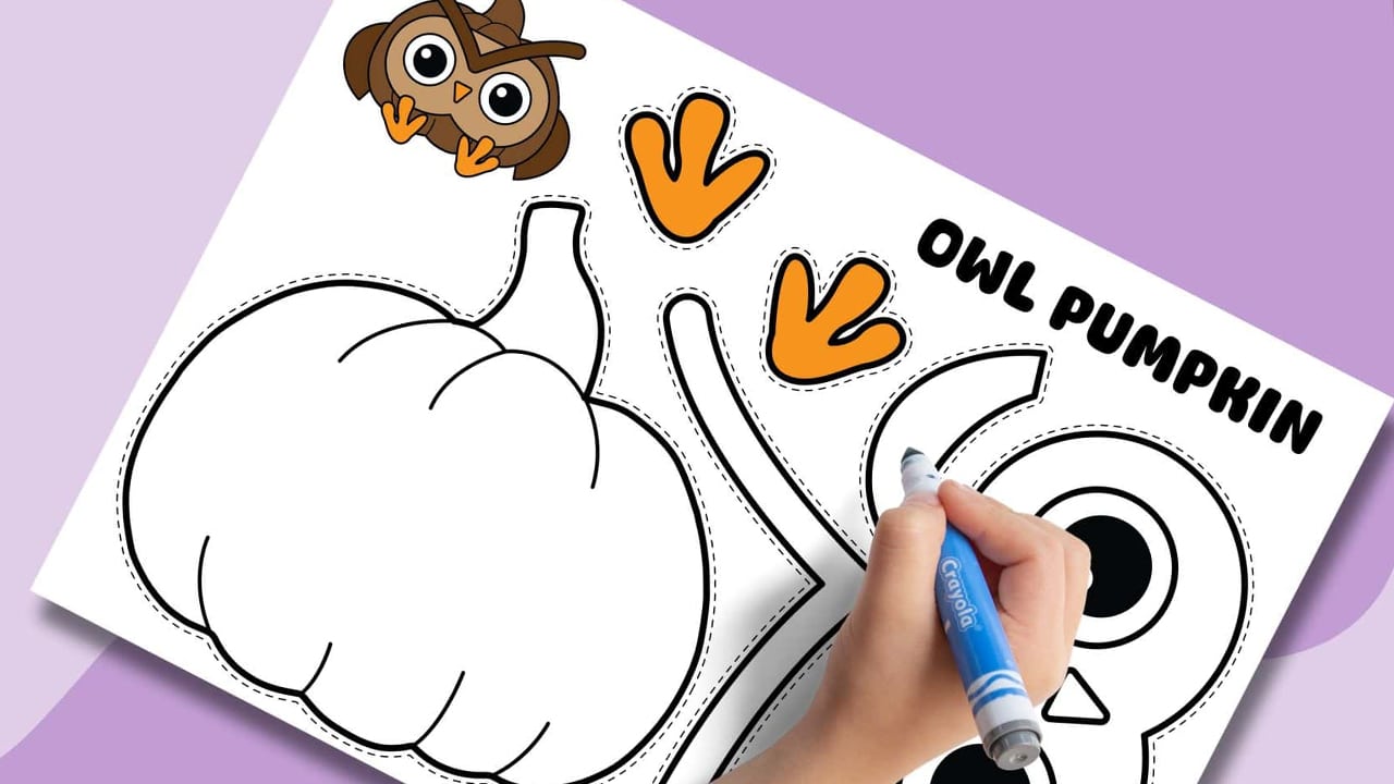 Printable Owl Pumpkin Craft.