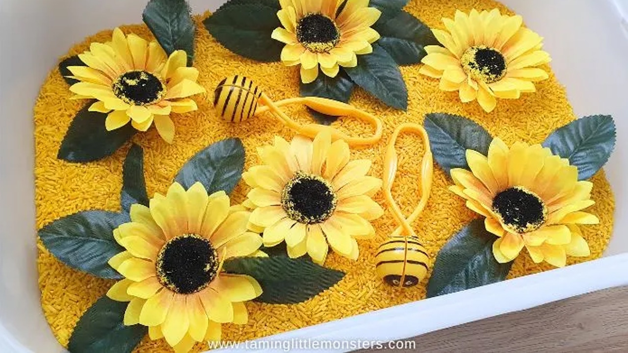 Sunflower Sensory Bin.