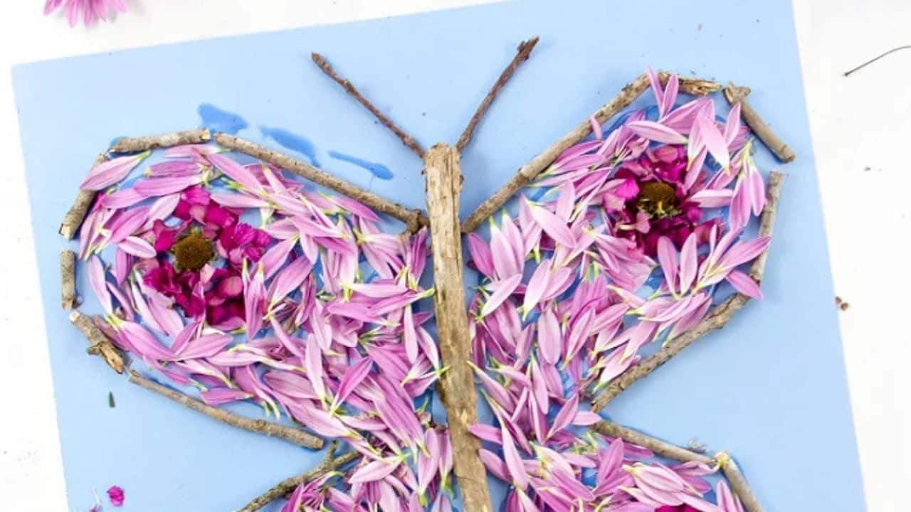 butterfly collage craft.