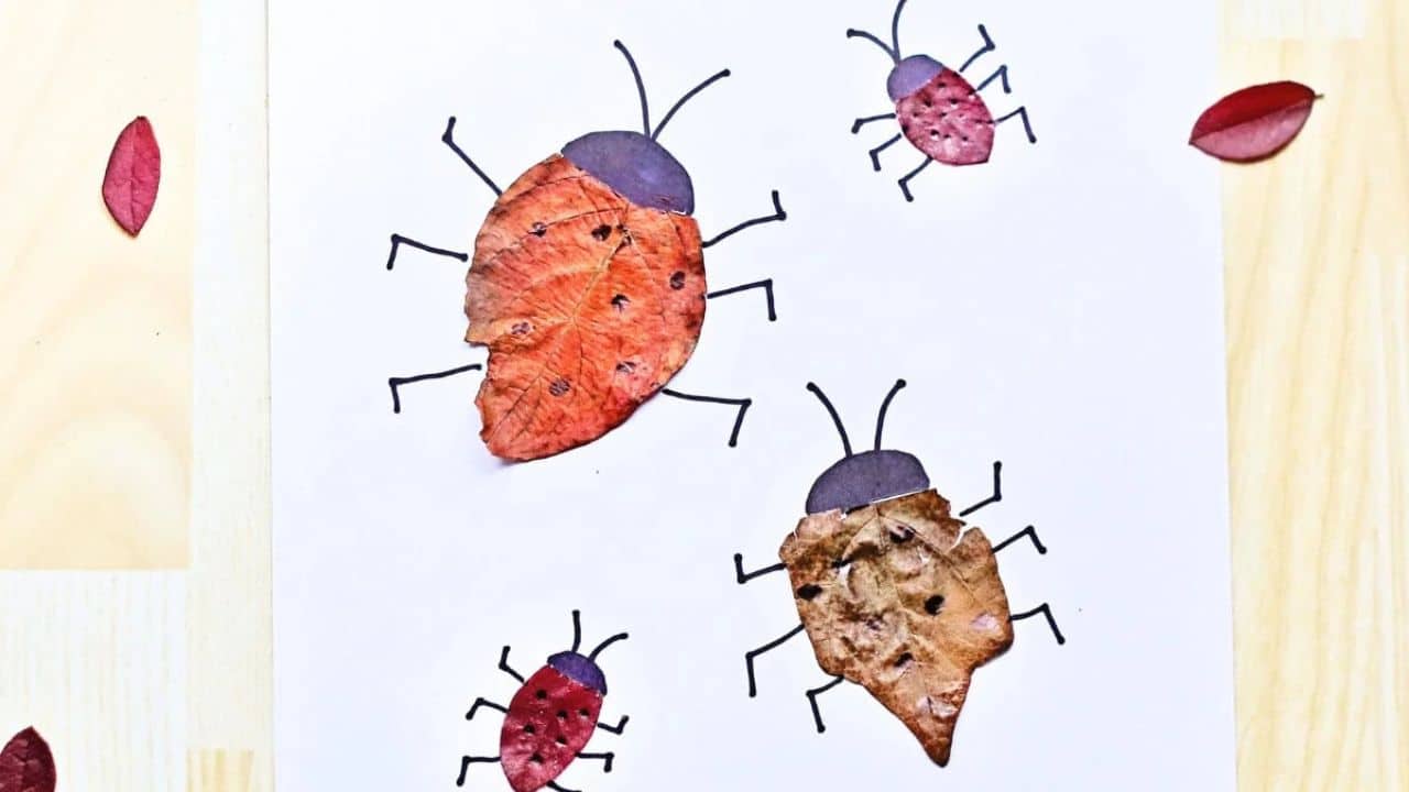 ladybug leaf craft.