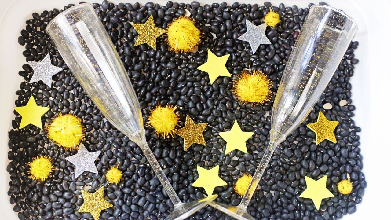 Ring in the Fun: New Year’s Sensory Bin Activity for Kids