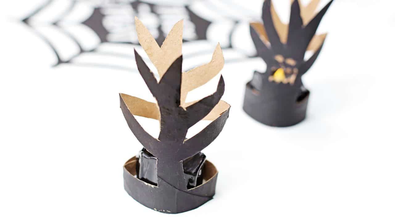 Spooky Toilet Paper Roll Halloween Tree